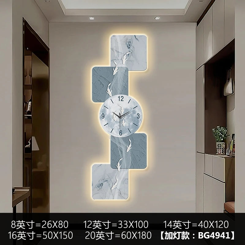 Modern Nine Fish LED Wall Clock | Artistic Silent Mural Clock with Luminous Design for Living Room & Home Decoration