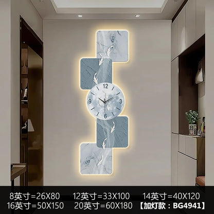 Modern Nine Fish LED Wall Clock | Artistic Silent Mural Clock with Luminous Design for Living Room & Home Decoration