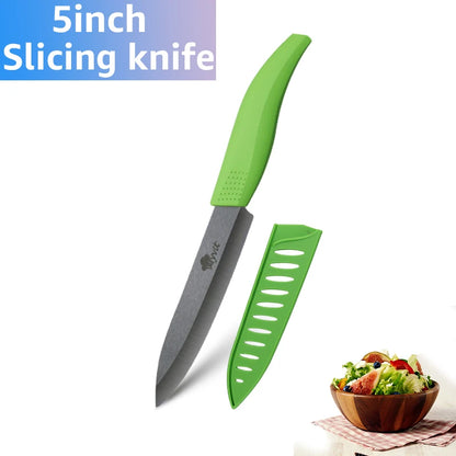 Ceramic Fruit Knife for Kitchen 3 4 5 6 inch Chef Knife with Sheath Utility Slicing Cooking Tool for Vegetable Rustproof Zirconi