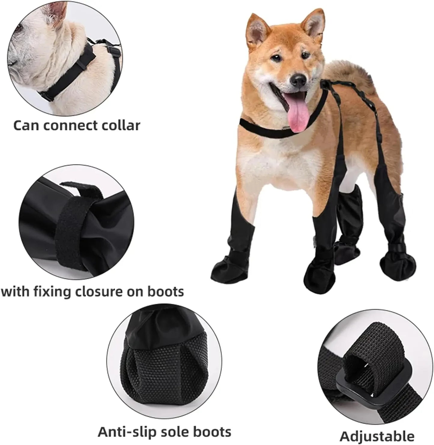 2025 Anti-Slip Dog Shoes | Waterproof Paw Protector Boots with Suspenders – Outdoor, Dirty-Proof & Comfortable Fit