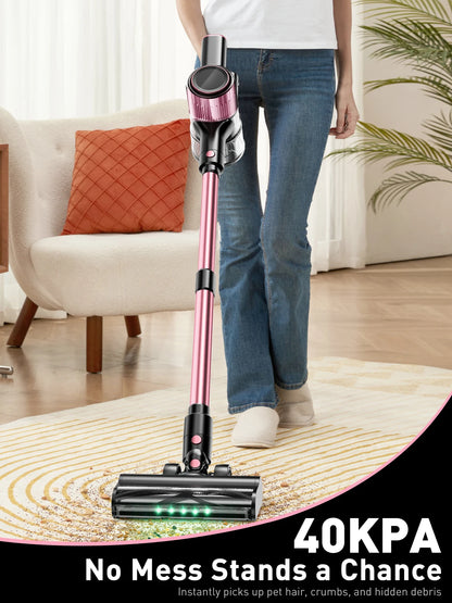 Cordless 10-in-1 Powerful Stick Vacuum Cleaner | 40Kpa 500W Rechargeable Vacuum for Home, Pet Hair & Carpet Cleaning