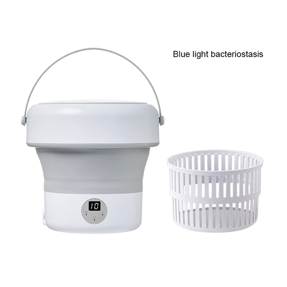 6L/11L Foldable Portable Washing Machine with Spin Dryer | Ultrasonic Mini Washer for Clothes, Underwear & Travel Use