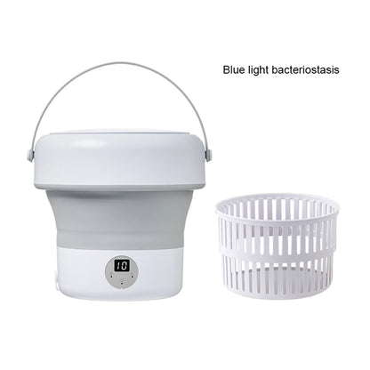 6L/11L Foldable Portable Washing Machine with Spin Dryer | Ultrasonic Mini Washer for Clothes, Underwear & Travel Use