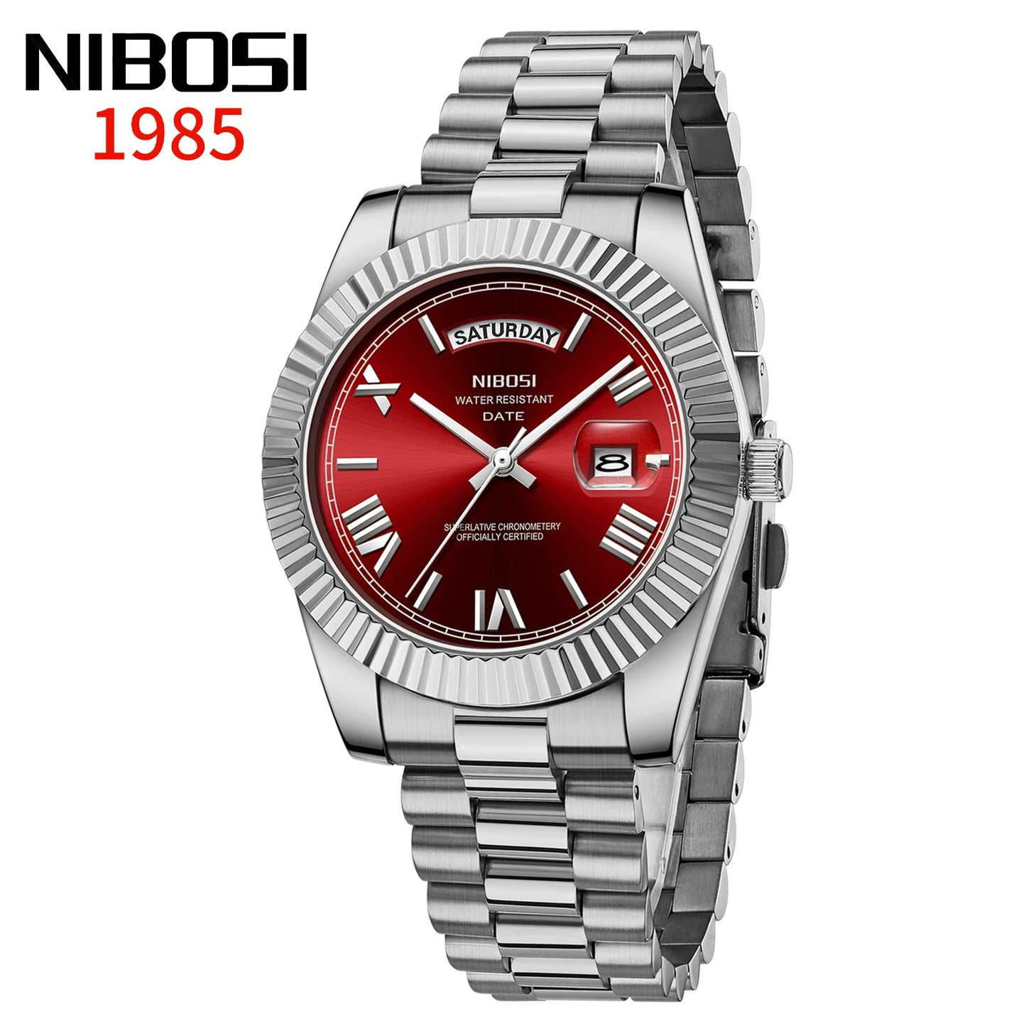 NIBOSI New Men Watch Brand Luxury Fashion Quartz Wristwatch Male Stainless Steel Waterproof Calendar Business Watches For Men