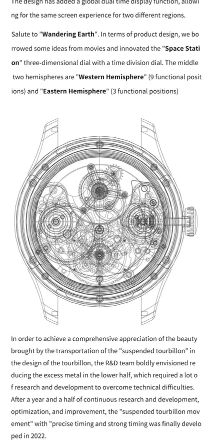 IDEAL KNIGHT 6808 Man Watch Blue Earth Dial Hollow Mechanical Watches For Men Waterproof Tourbillon Men's Automatic Wristwatches