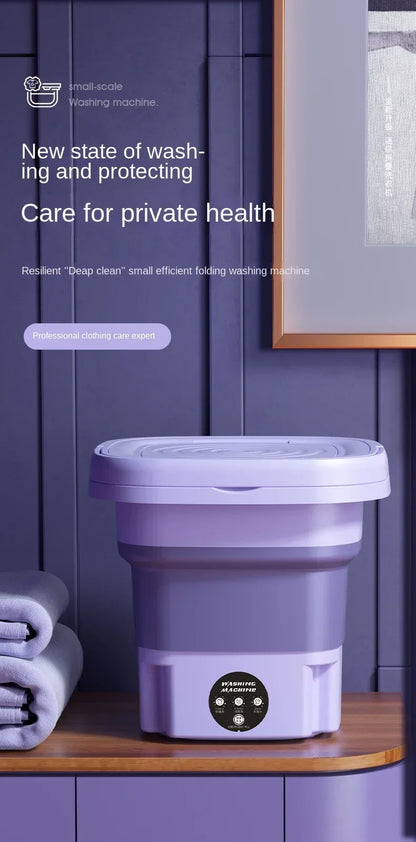 Portable washing machine 8L small foldable spin dryer mini laundry for socks underwear home shop lightweight and efficient