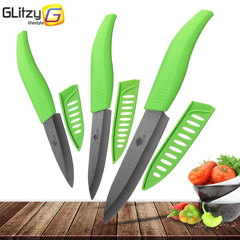 Ceramic Fruit Knife for Kitchen 3 4 5 6 inch Chef Knife with Sheath Utility Slicing Cooking Tool for Vegetable Rustproof Zirconi