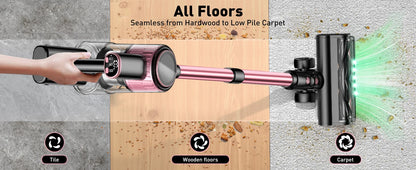 Cordless 10-in-1 Powerful Stick Vacuum Cleaner | 40Kpa 500W Rechargeable Vacuum for Home, Pet Hair & Carpet Cleaning