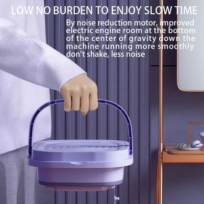 8L Folding Washing Machine Bucket for Clothes Socks Underwear Cleaning Washer Portable Small Travel Washing Machine EU/US Plug