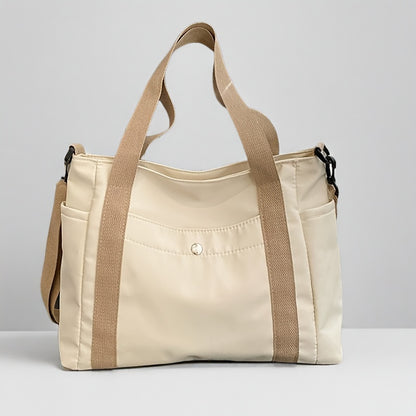 Large Capacity Nylon Crossbody Bag Casual Solid Color Messenger Shoulder Bag with Removable Strap